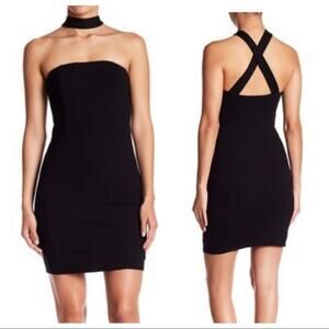 Privacy Please Black Rhonda Mock Criss-Cross Back Dress Sz XS